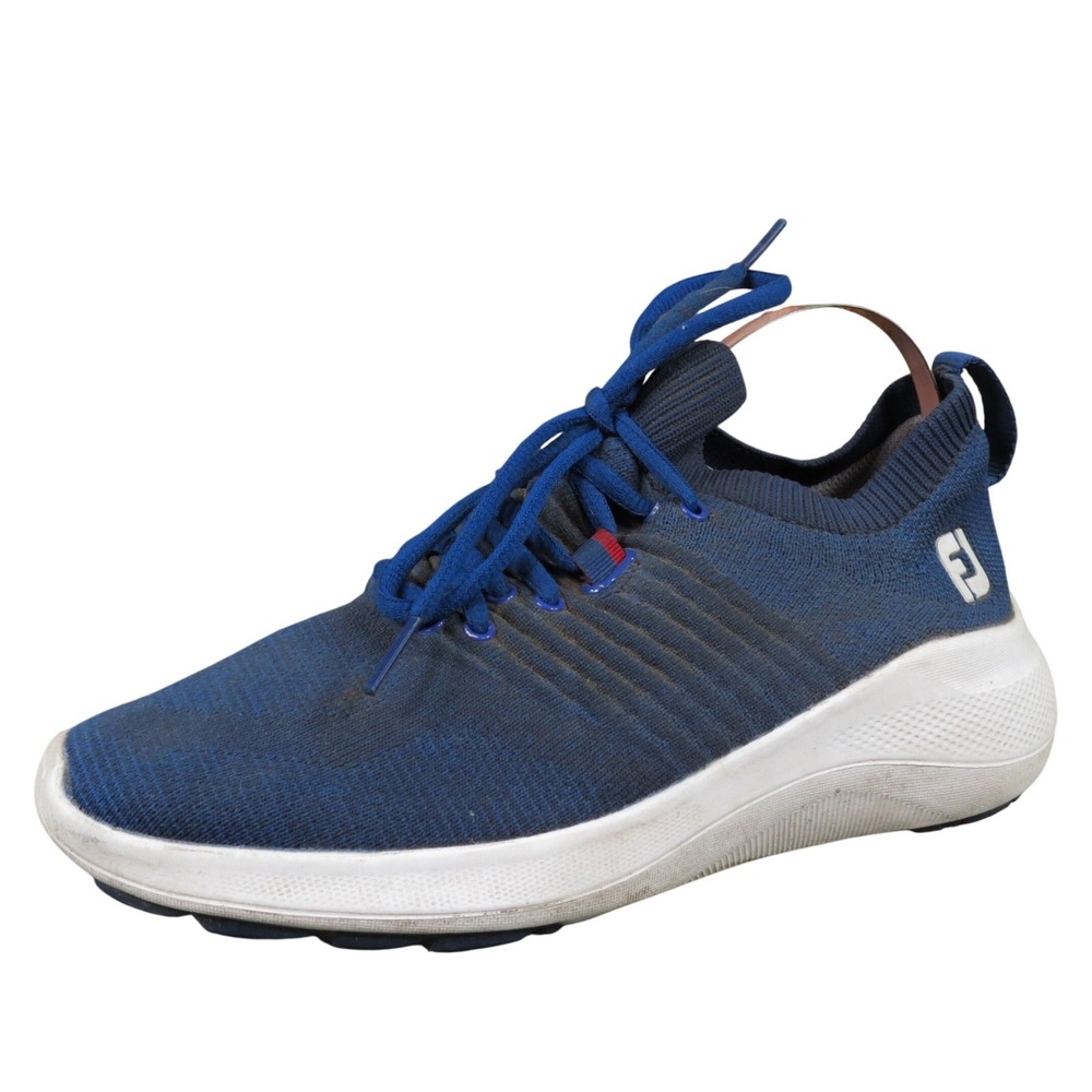 FootJoy Flex XP Junior Boys Size 3 Blue Textile Spikeless Golf Shoes Lightweight